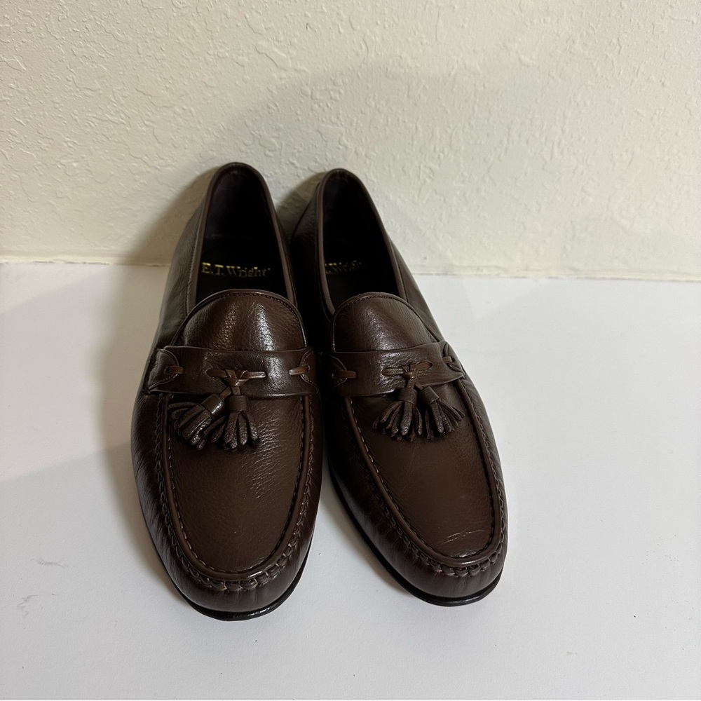 E.T. Wright Made in Italy Brown Leather Tassel Loafers 8.5E